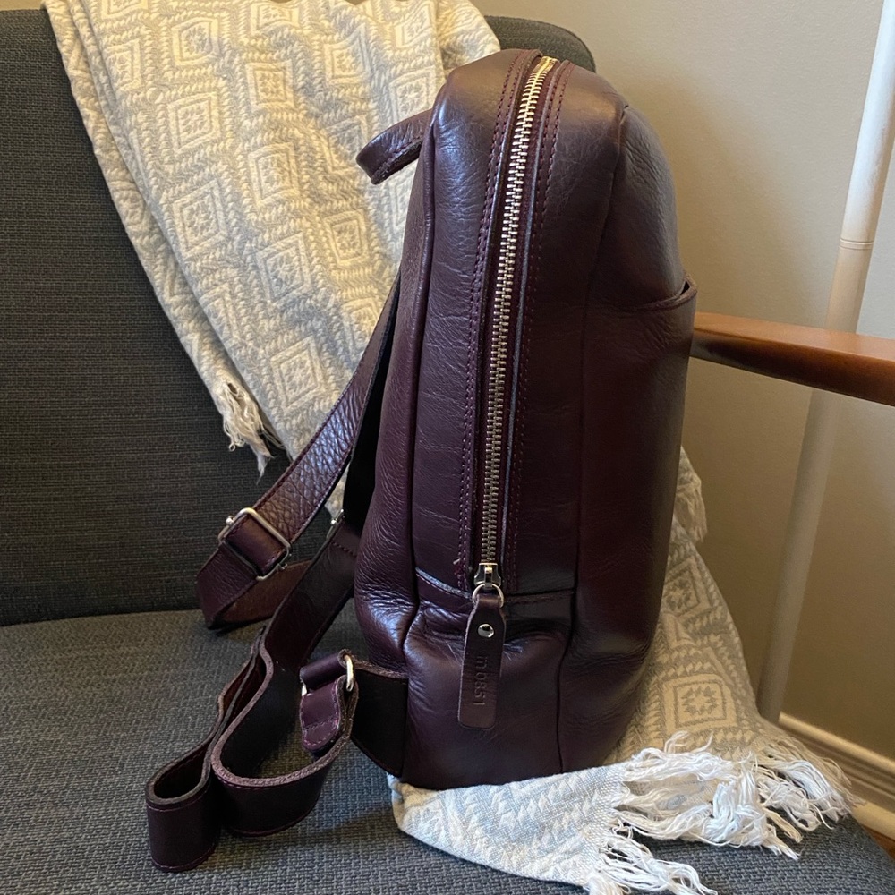 Mossi Leather Backpack - Deep Burgundy - Picture 11 of 11